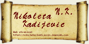 Nikoleta Kadijević vizit kartica